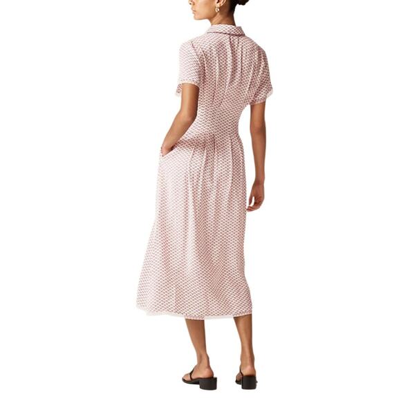 J. Crew Wren lace-trim shirtdress in glossy twill Floral Size 2 NWT - Picture 12 of 13